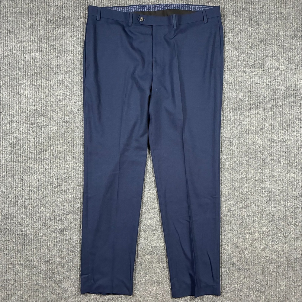 Lauren Ralph Lauren Mens Dress Pants W40" Blue Flat Front Straight Fit High Rise